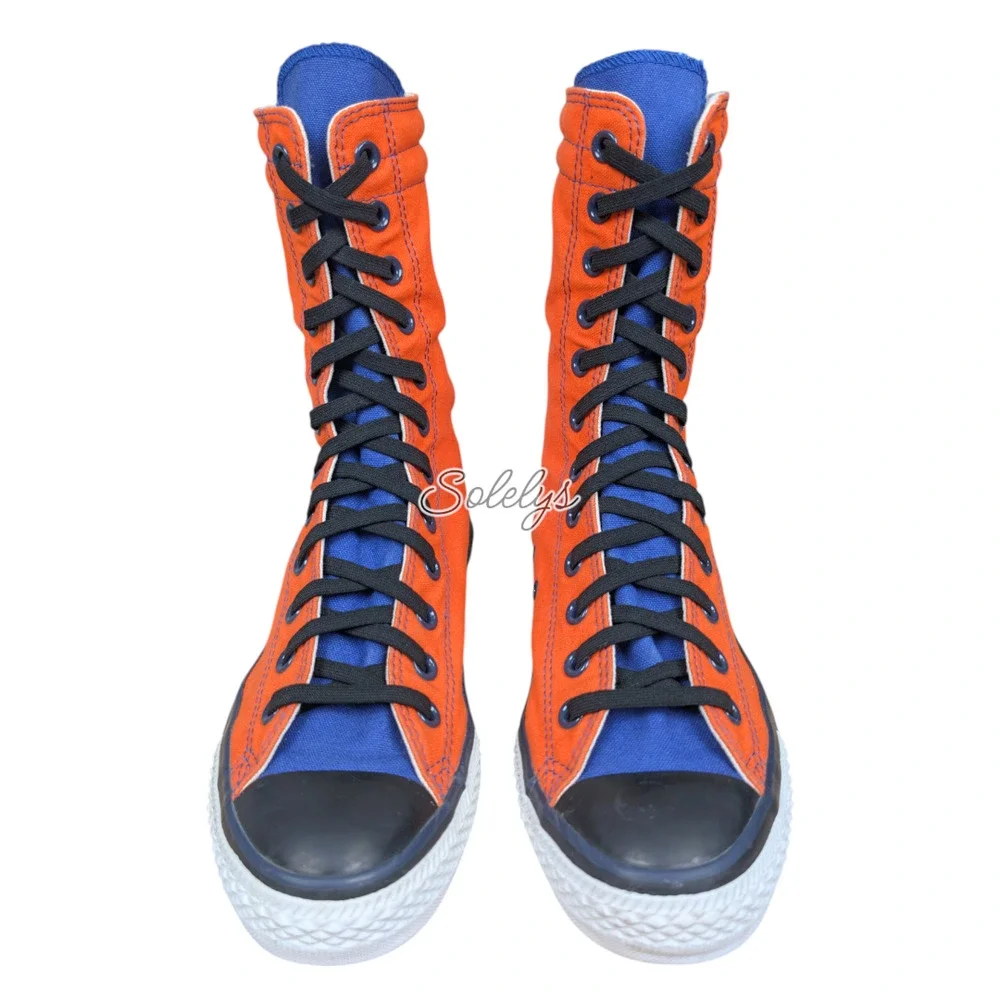 Converse 2012 XHI Extra Calf High Custom Orange Blue Black Sneaker Boot Womens 8